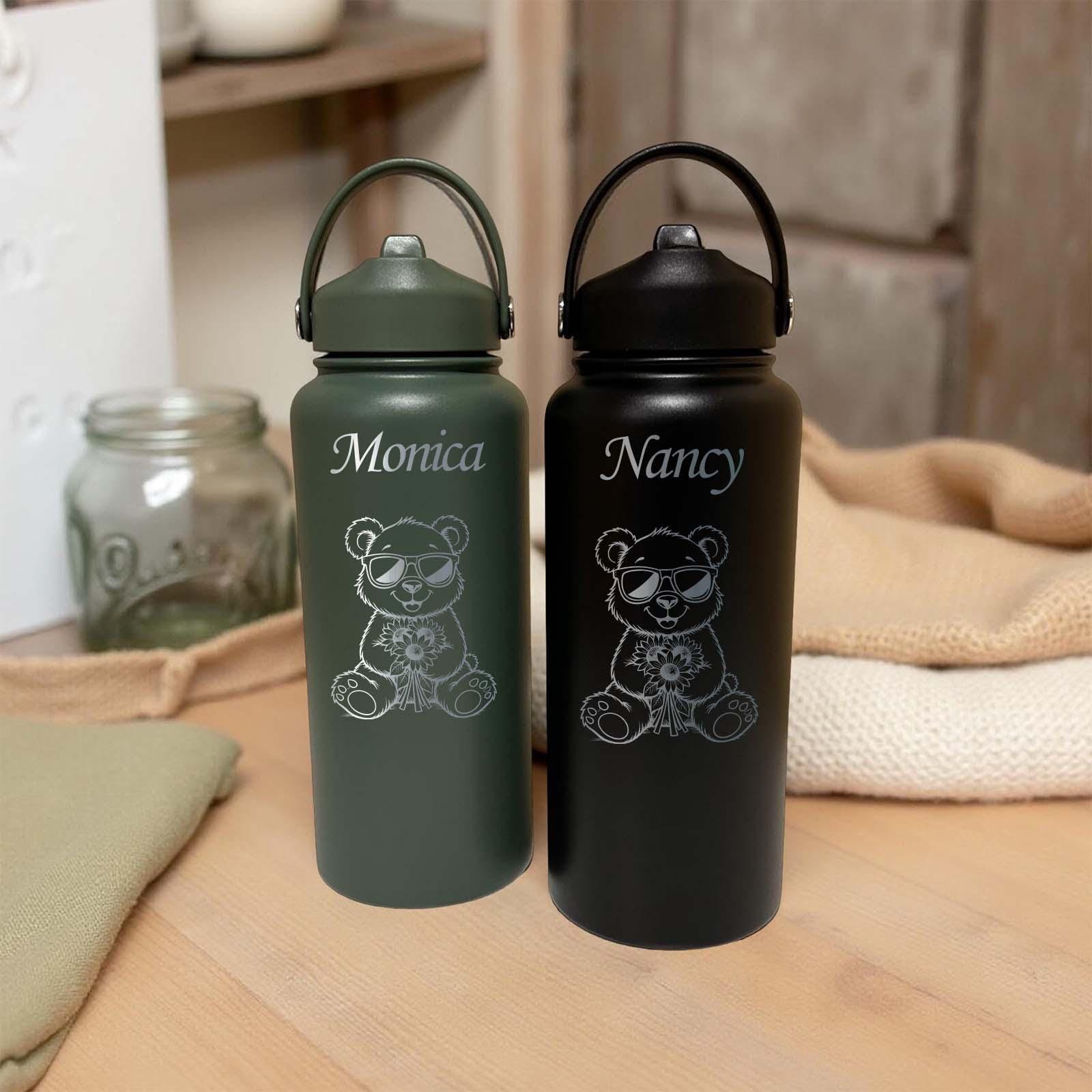 Cute Bear 32oz Water Bottle – Stainless Steel