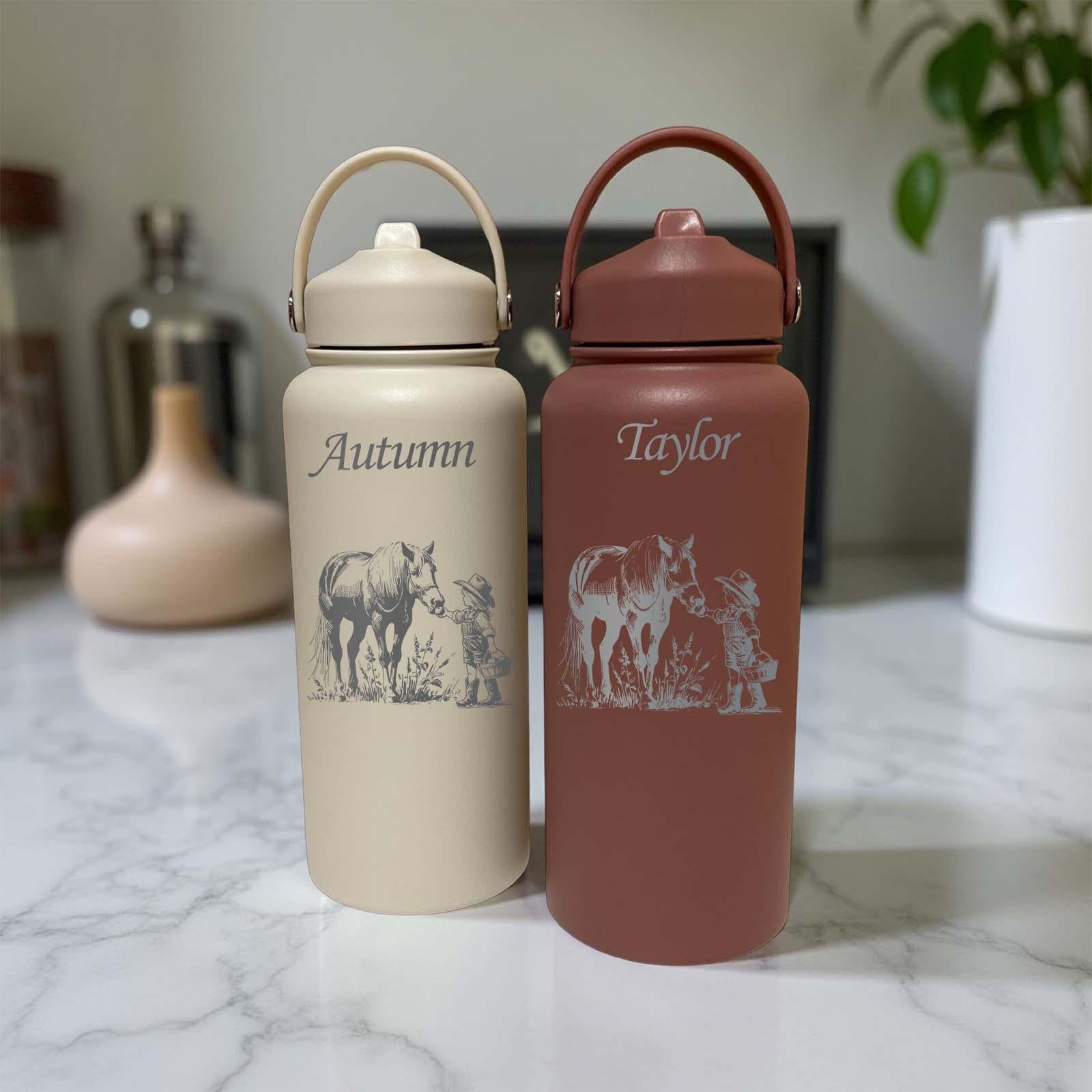 Horse Love 32oz Water Bottle – Stainless Steel, Horse Design #4