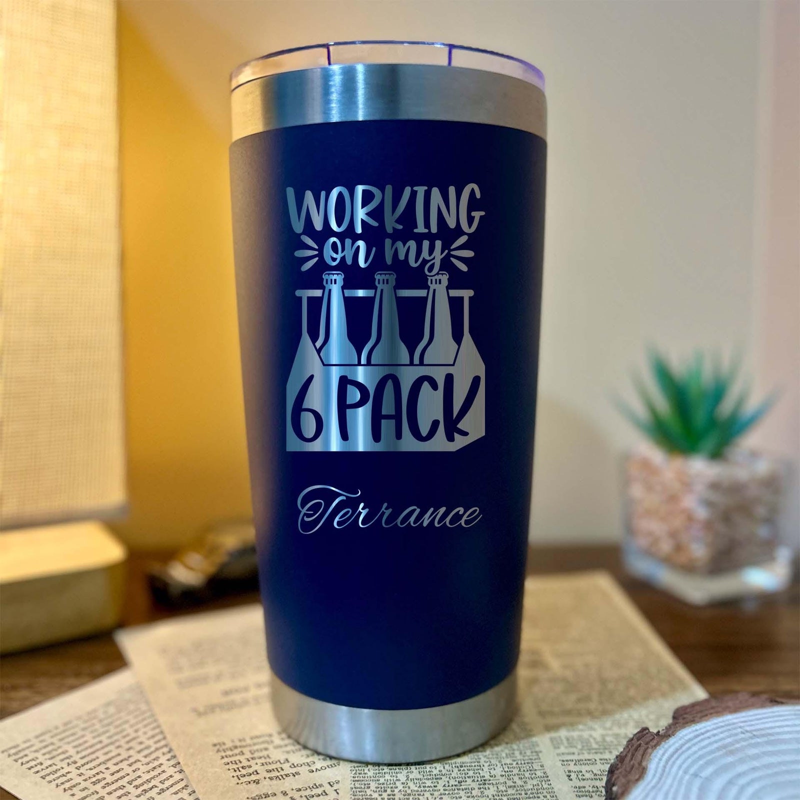 6 Pack 20oz Engraved Tumbler – Stainless Steel, Saying #44