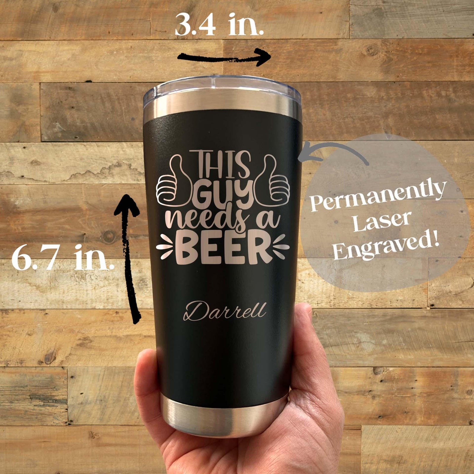 Fun Beer 20oz Engraved Tumbler – Stainless Steel, Saying #43