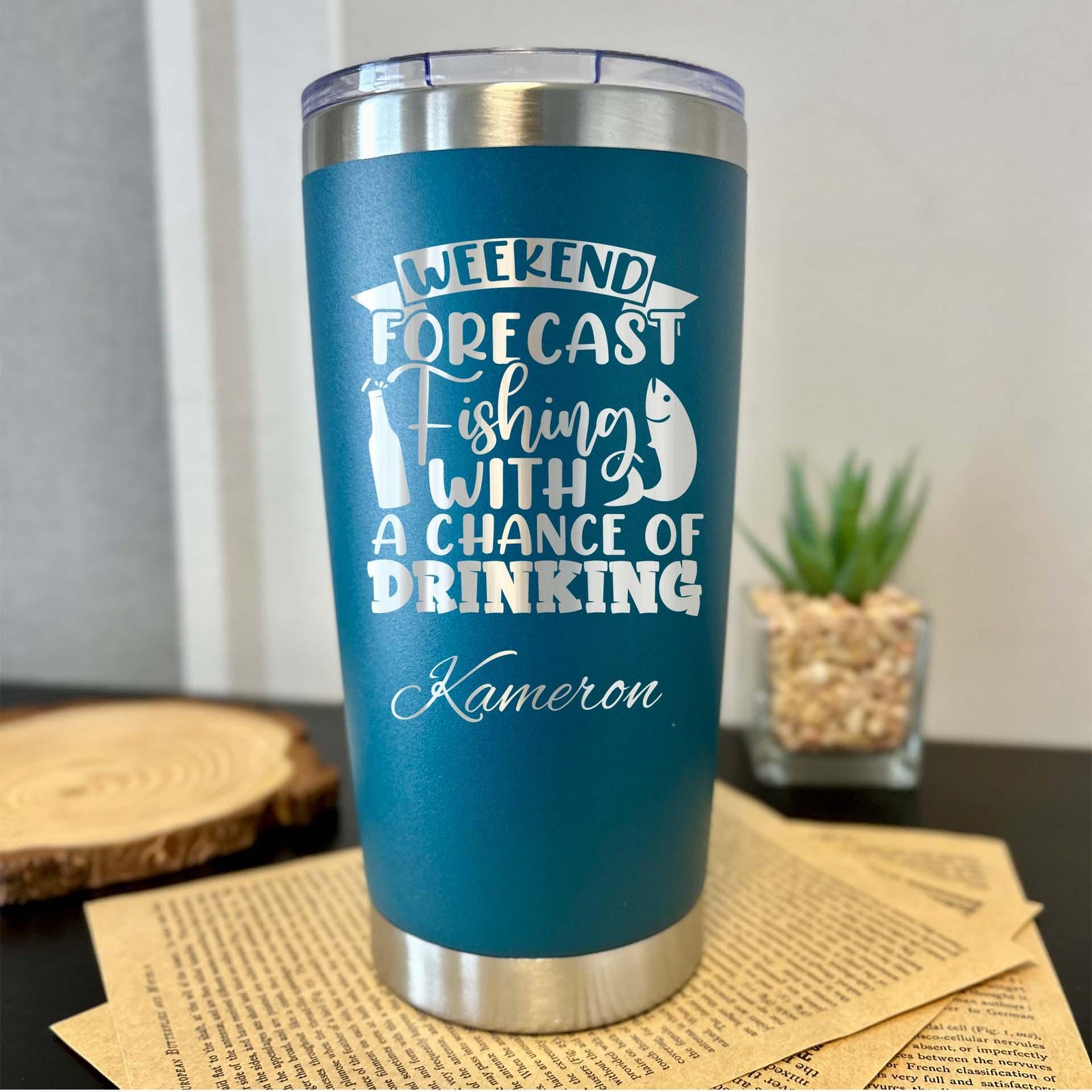 Fun Angler 20oz Engraved Tumbler – Stainless Steel, Saying #37