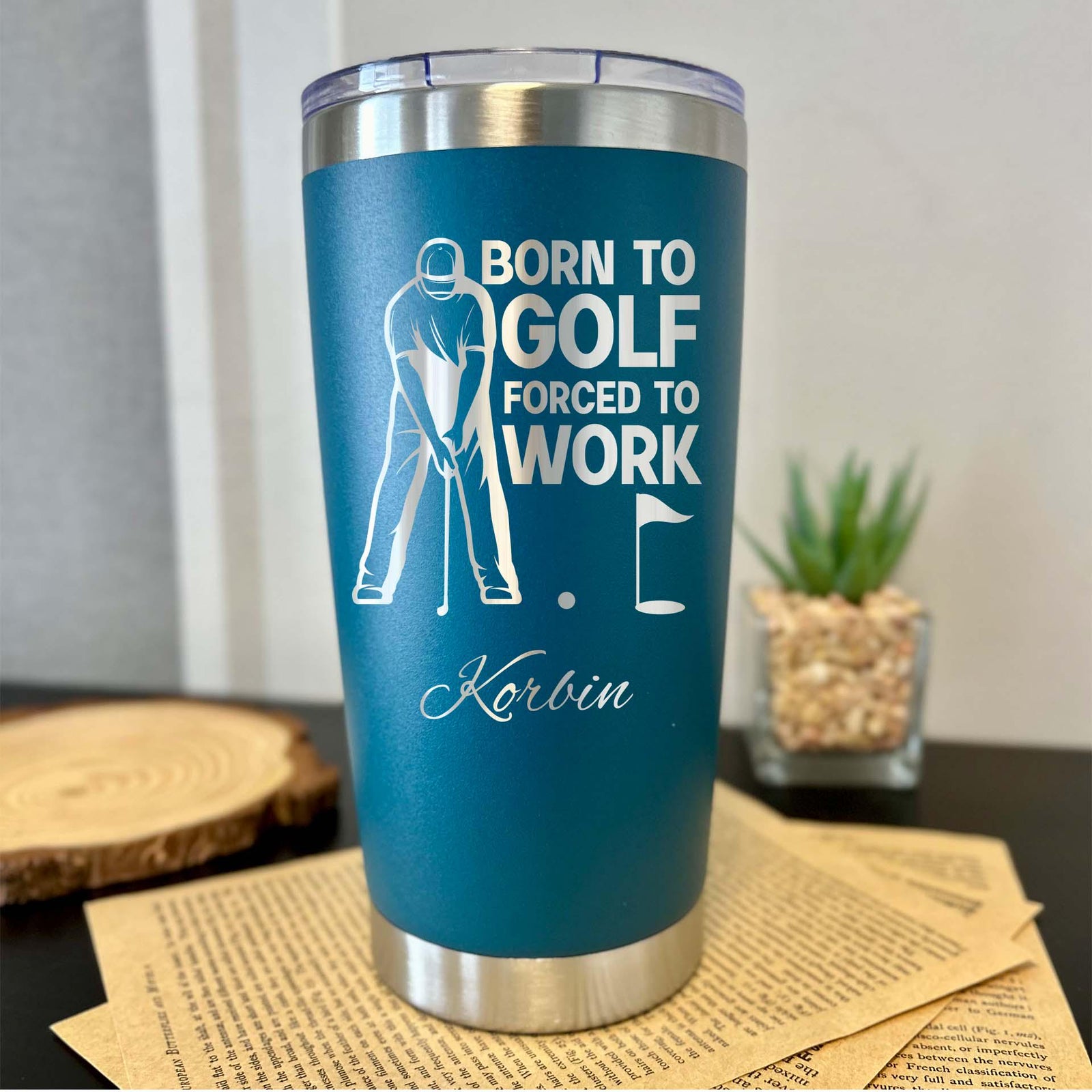 Funny Golfer 20oz Engraved Tumbler – Stainless Steel, Saying #30