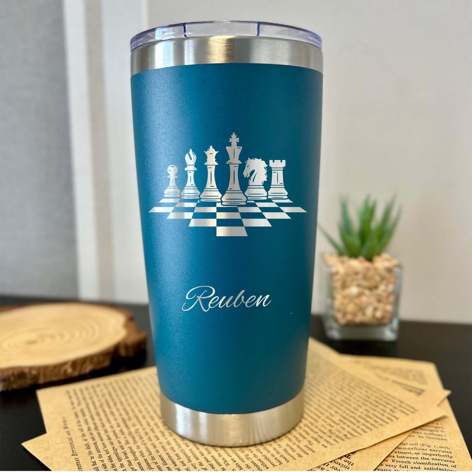 Chess 20oz Engraved Tumbler – Stainless Steel
