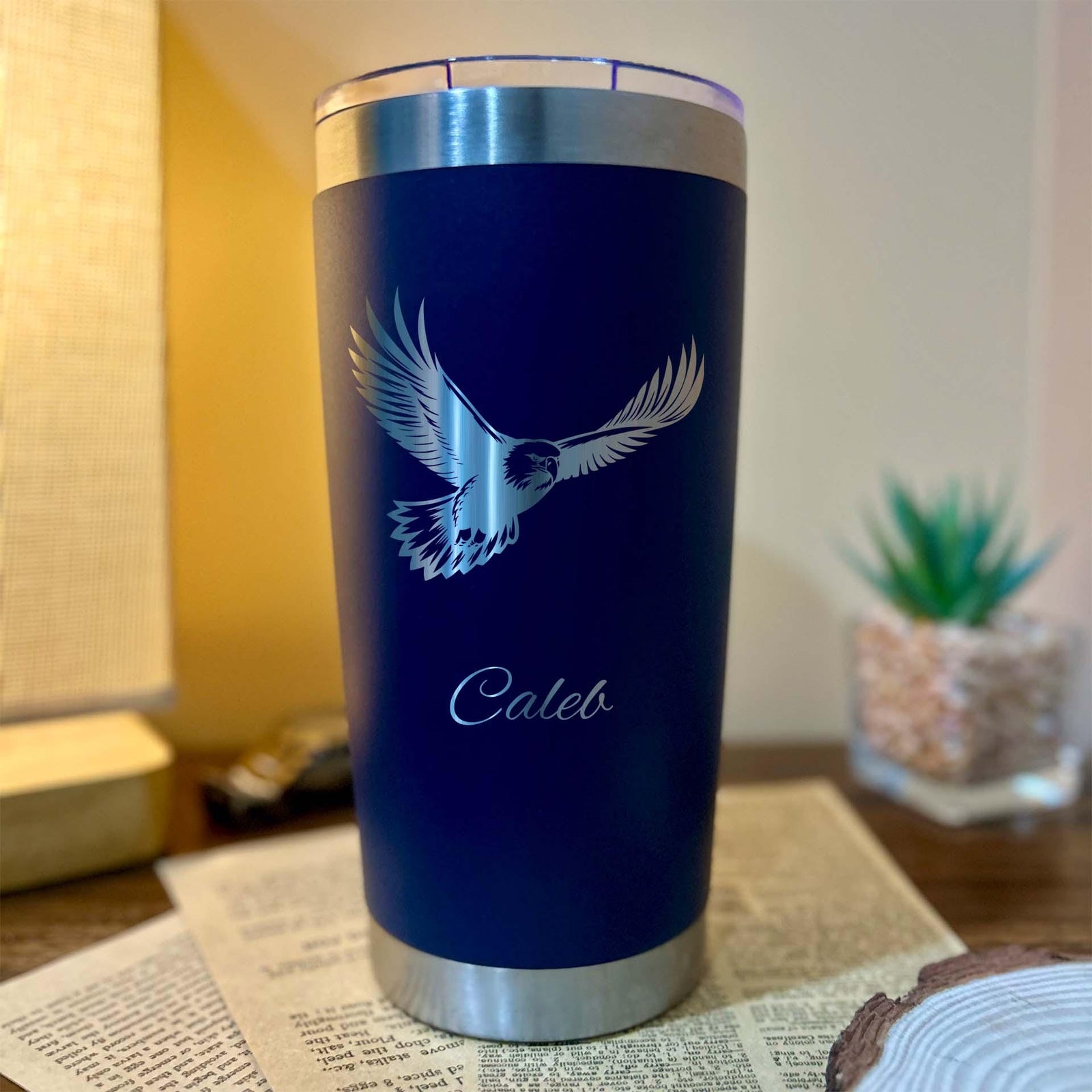 Eagle 20oz Engraved Tumbler – Stainless Steel, Eagle Design #2