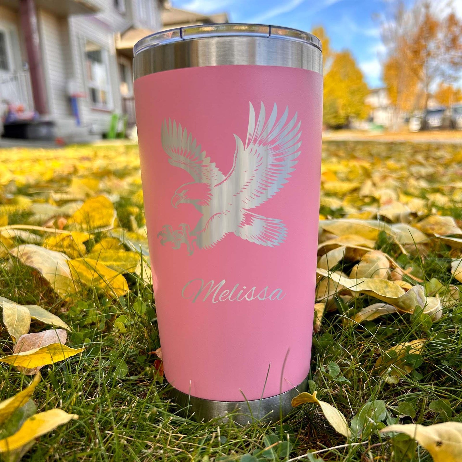 Eagle 20oz Engraved Tumbler – Stainless Steel, Eagle Design #1