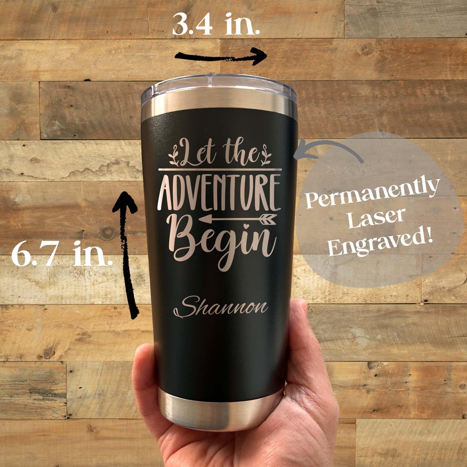 Adventure 20oz Engraved Tumbler – Stainless Steel, Saying #57
