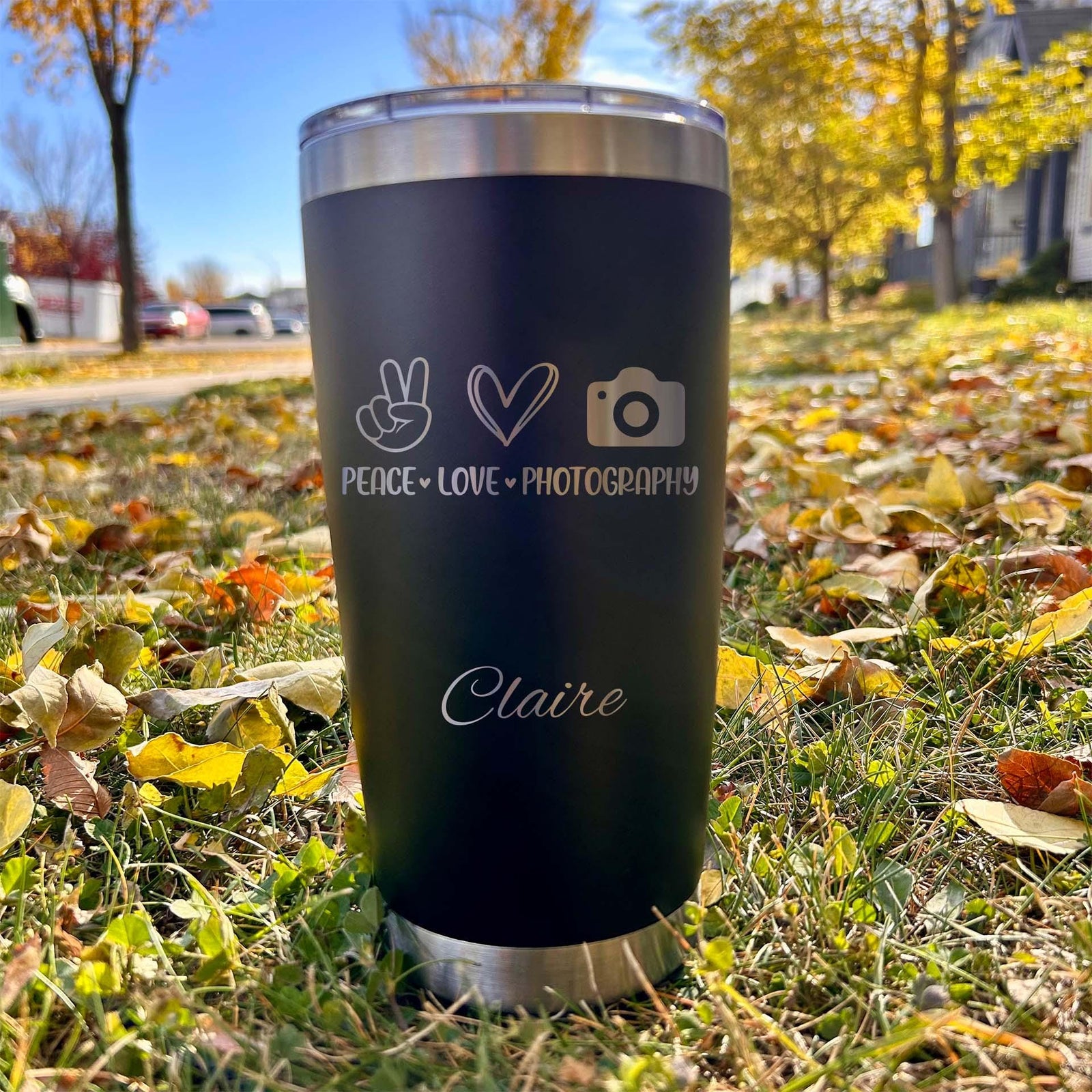Camera Lover 20oz Engraved Tumbler – Stainless Steel, Saying #54