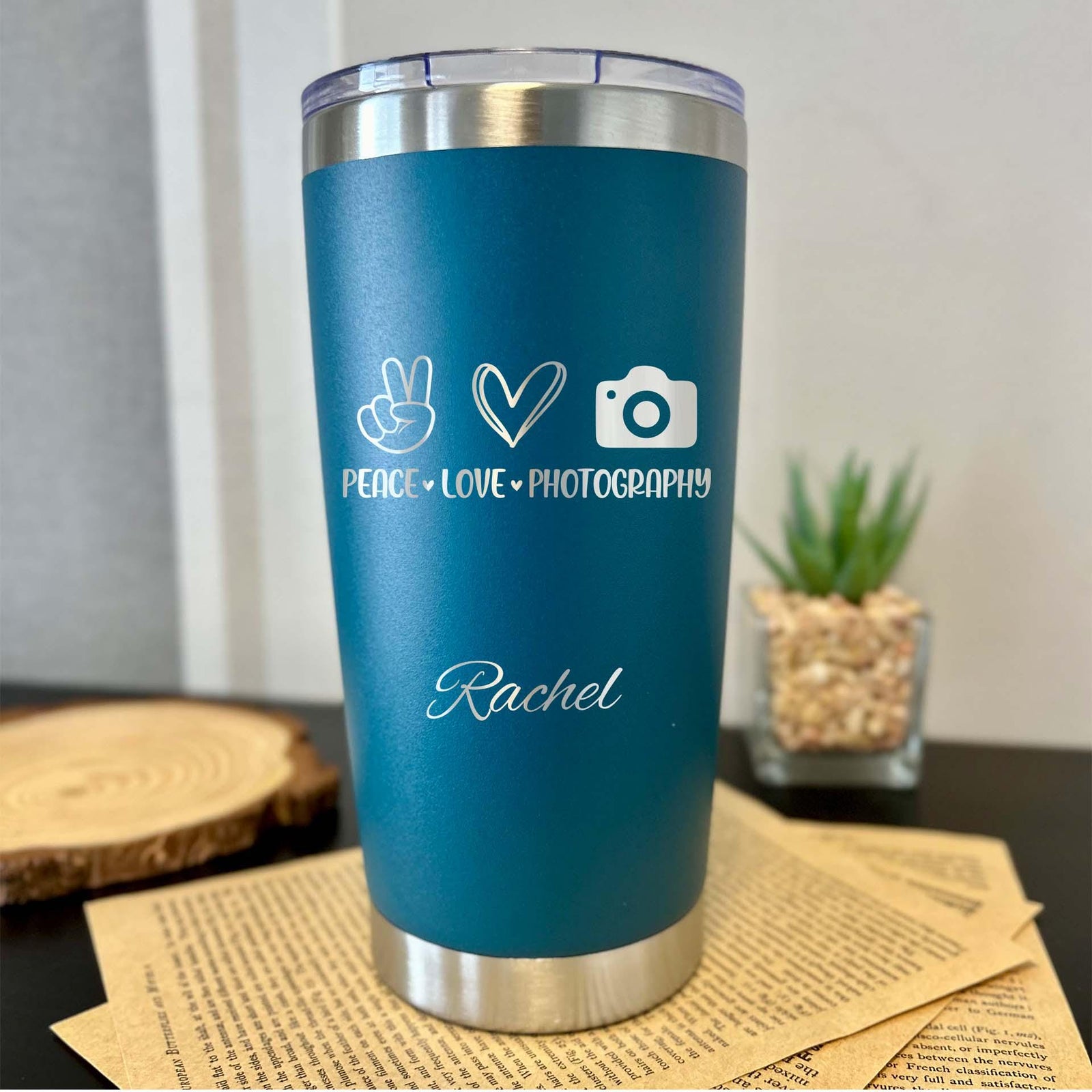 Camera Lover 20oz Engraved Tumbler – Stainless Steel, Saying #54