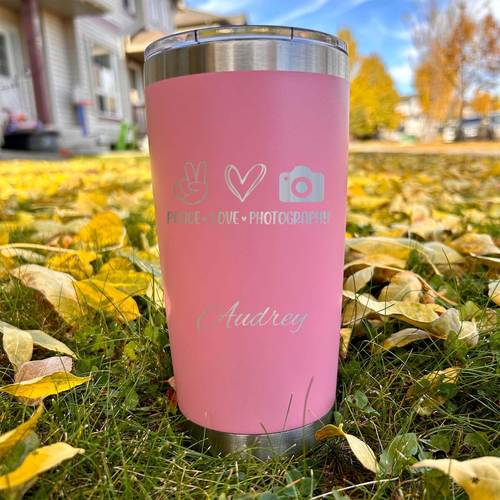 Camera Lover 20oz Engraved Tumbler – Stainless Steel, Saying #54