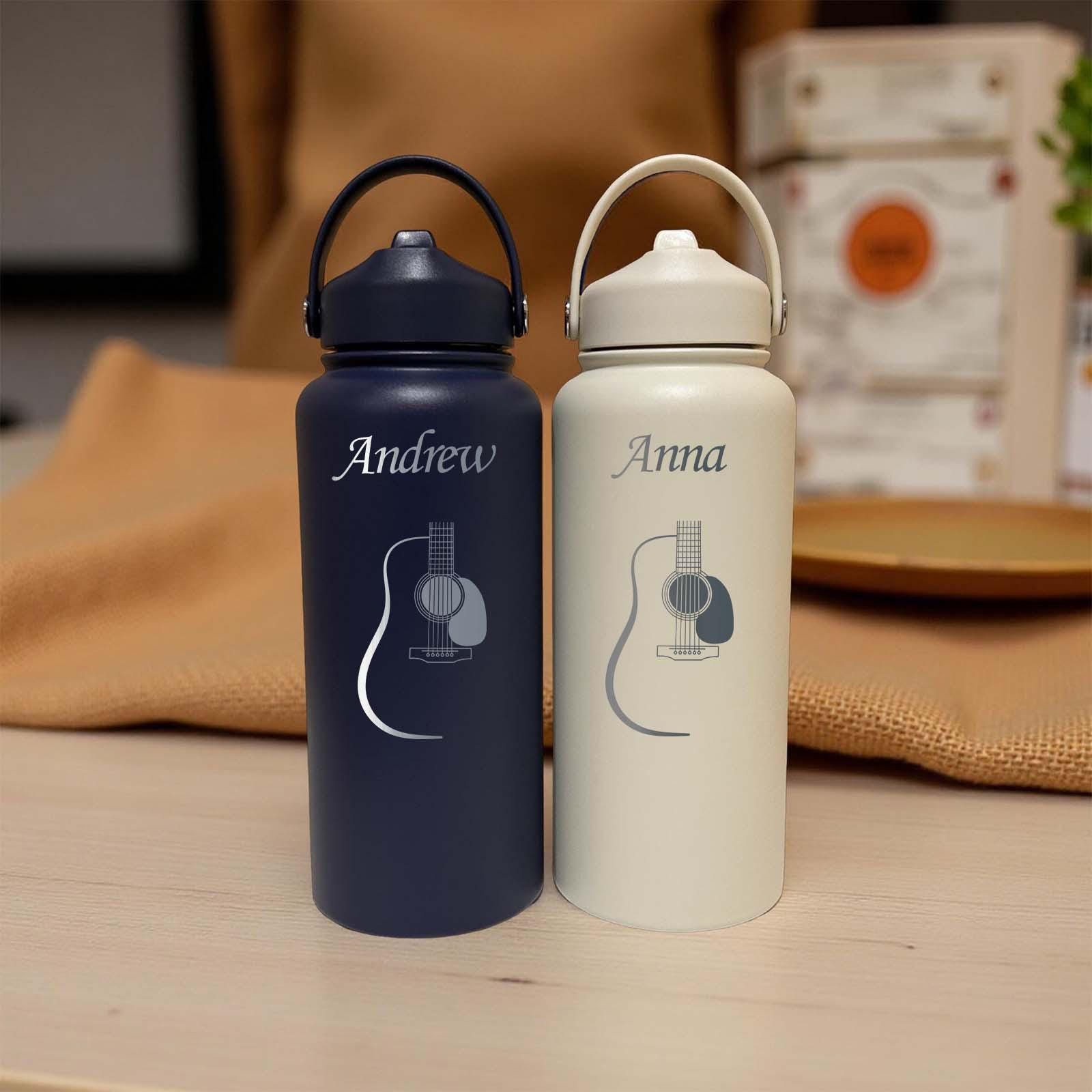 Elegant Guitar 32oz Water Bottle – Stainless Steel