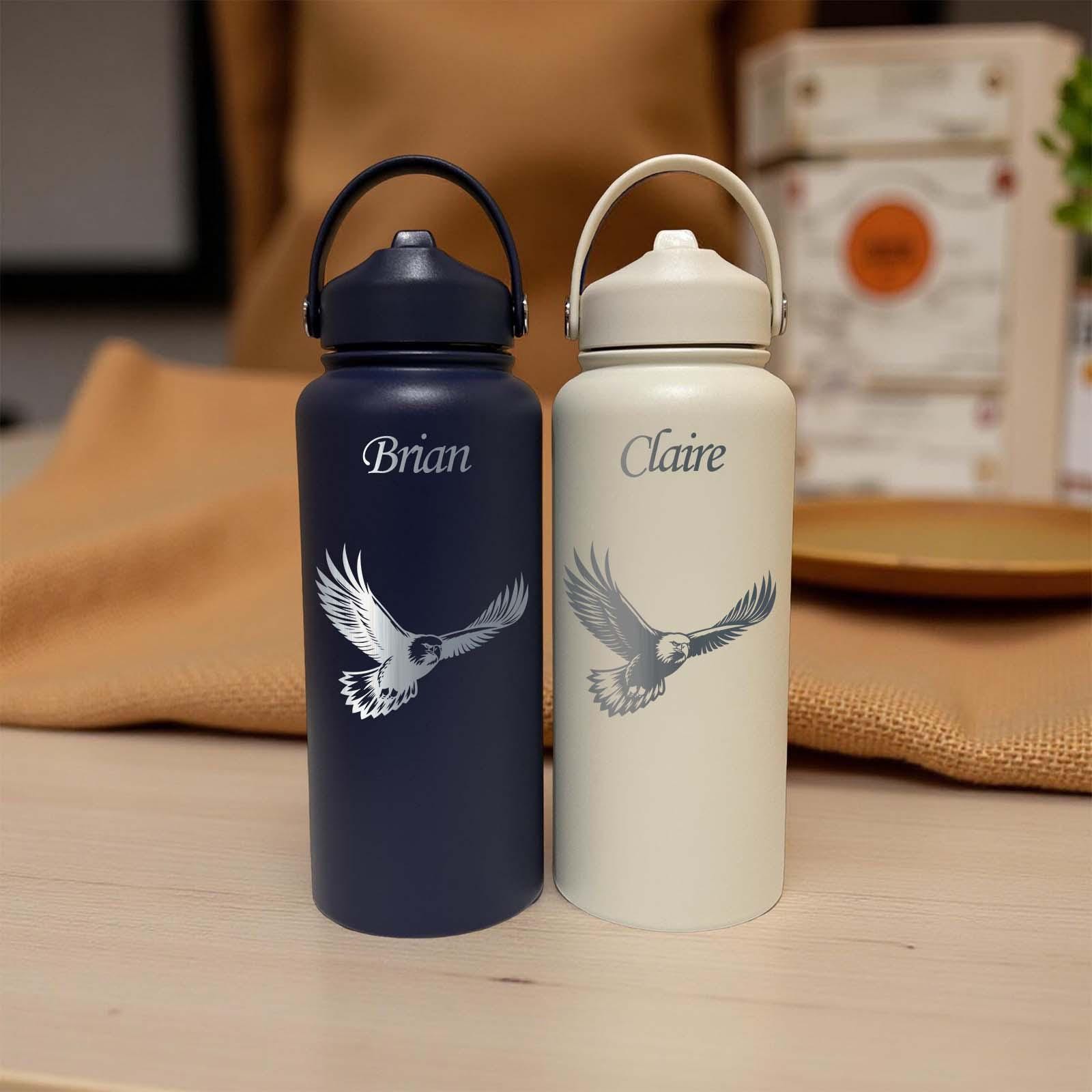 Eagle 32oz Water Bottle – Stainless Steel, Eagle Design #2