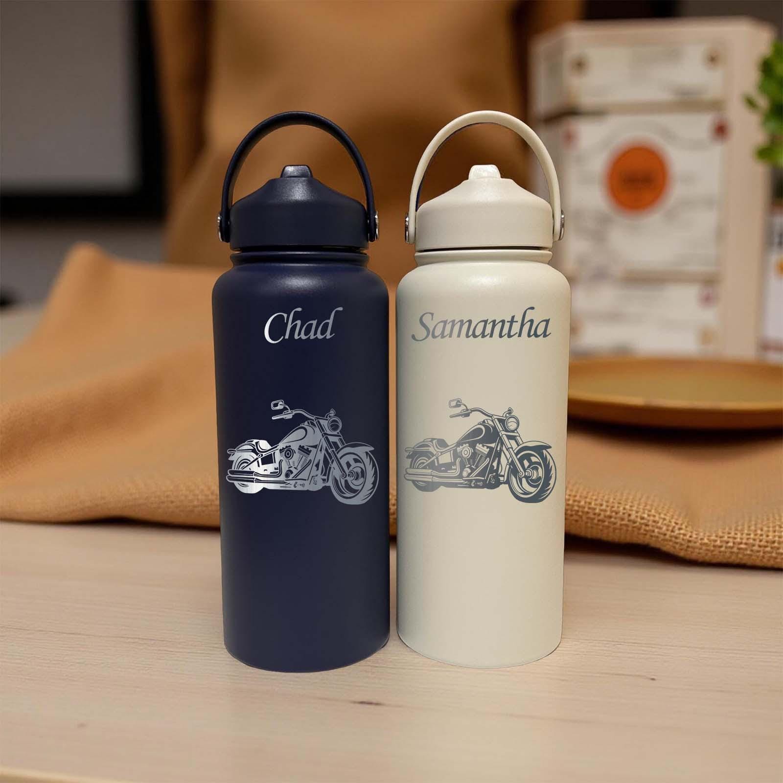 Motorcycle 32oz Water Bottle – Stainless Steel