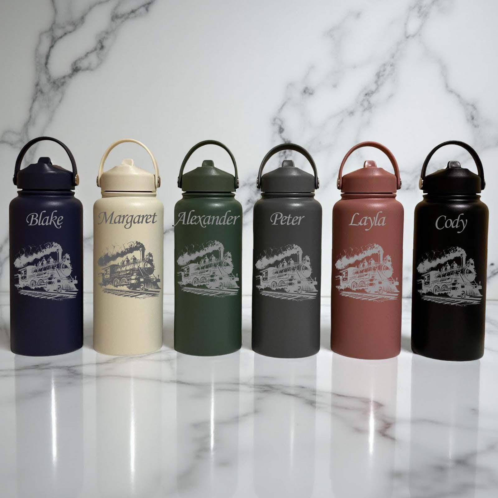 Antique Train 32oz Water Bottle – Stainless Steel