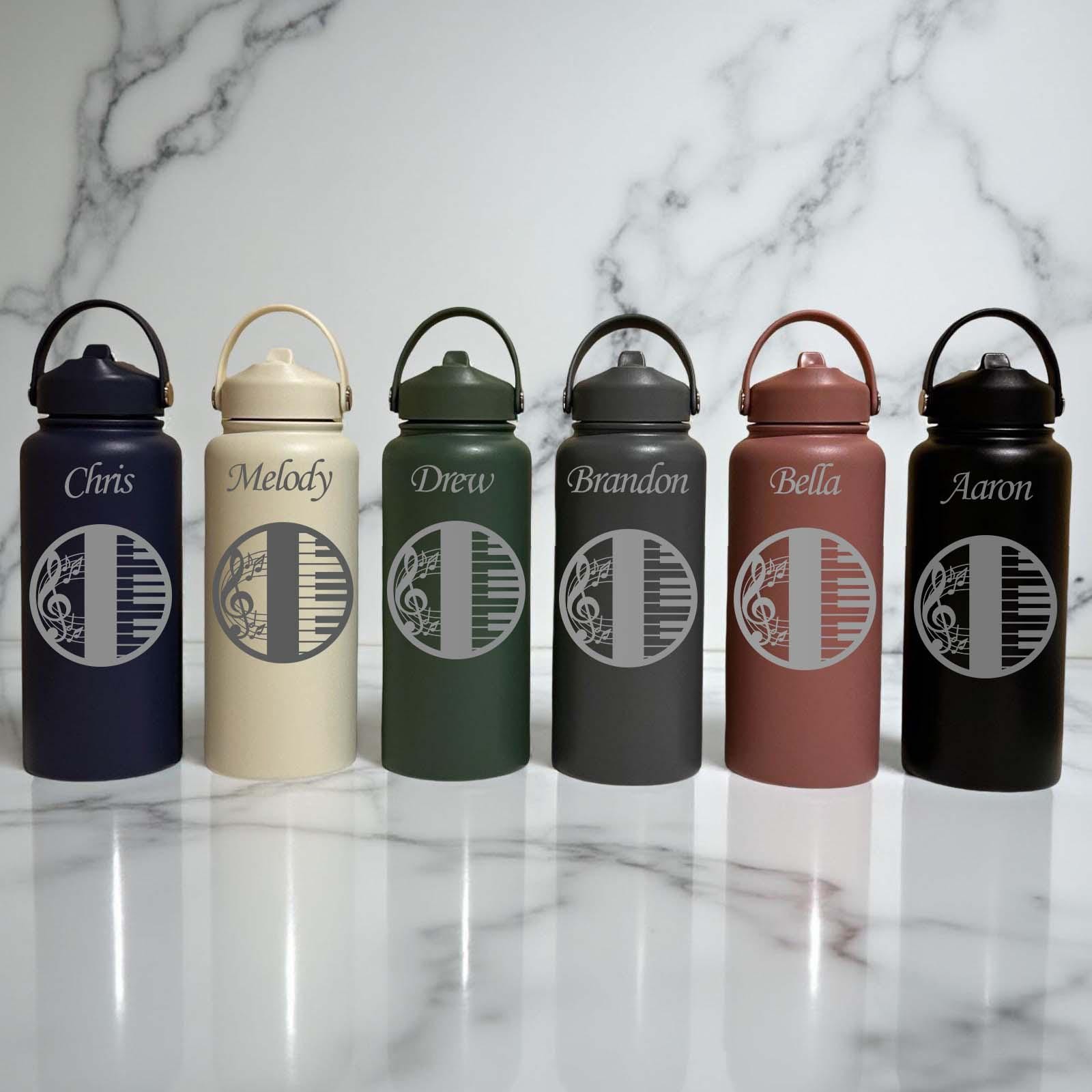 Pianist 32oz Water Bottle – Stainless Steel, Piano Design #2