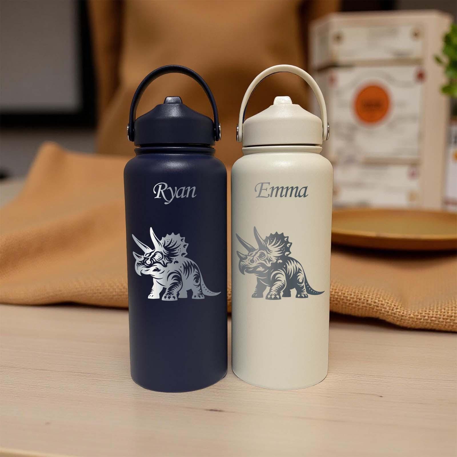 Triceratops 32oz Water Bottle – Stainless Steel