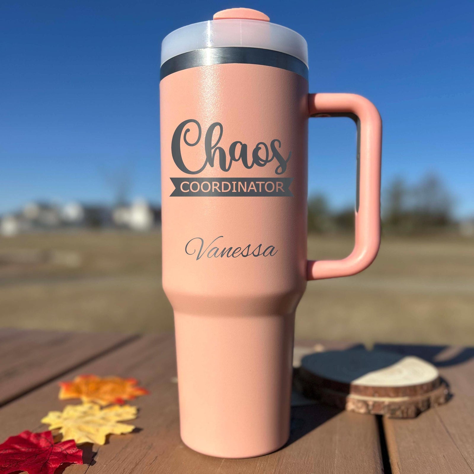 Coordinator 40oz Engraved Tumbler – Stainless Steel, Saying #4