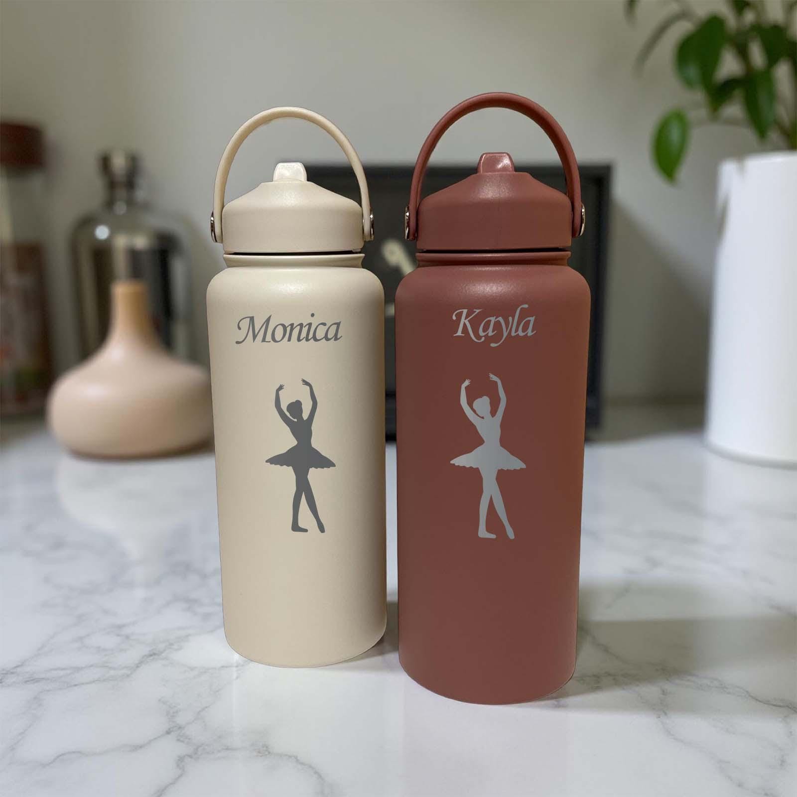 Ballerina 32oz Water Bottle – Stainless Steel, Ballet Design #1