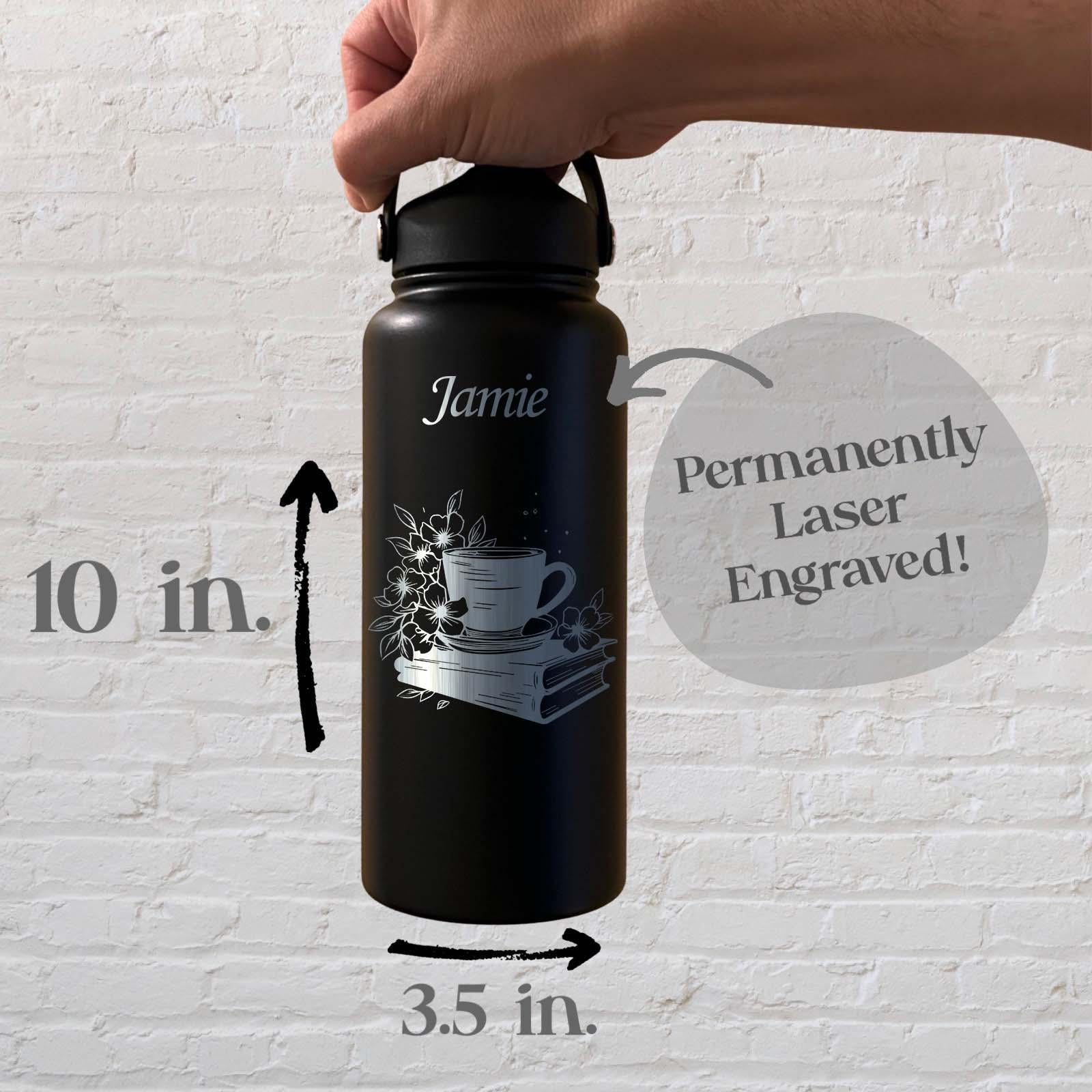 Book Lover 32oz Water Bottle – Stainless Steel, Book Lovers Design #1
