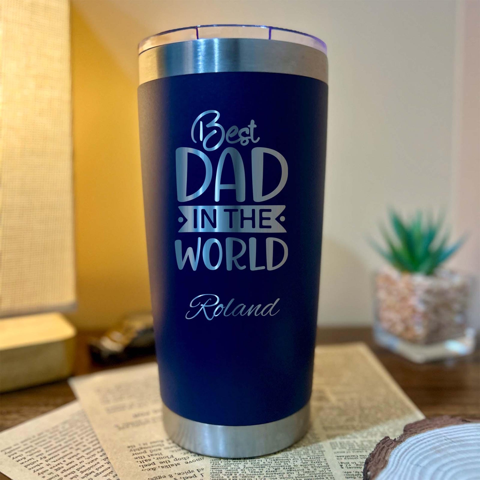 Best Dad 20oz Engraved Tumbler – Stainless Steel, Saying #73