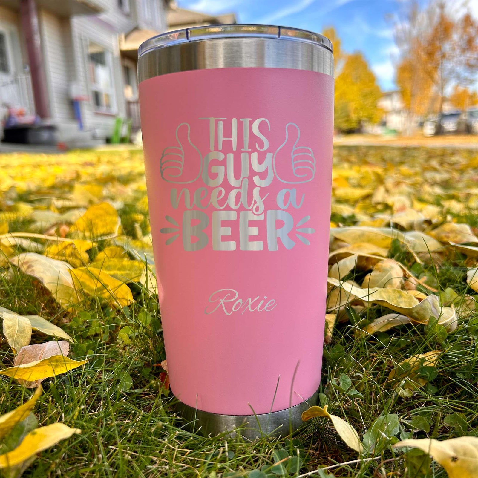 Fun Beer 20oz Engraved Tumbler – Stainless Steel, Saying #43