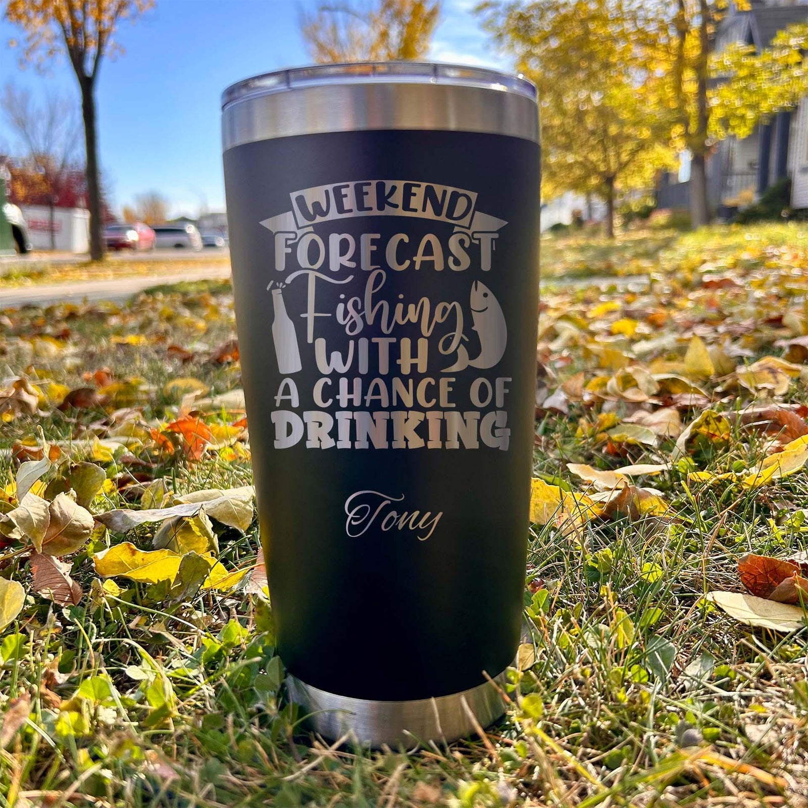 Fun Angler 20oz Engraved Tumbler – Stainless Steel, Saying #37