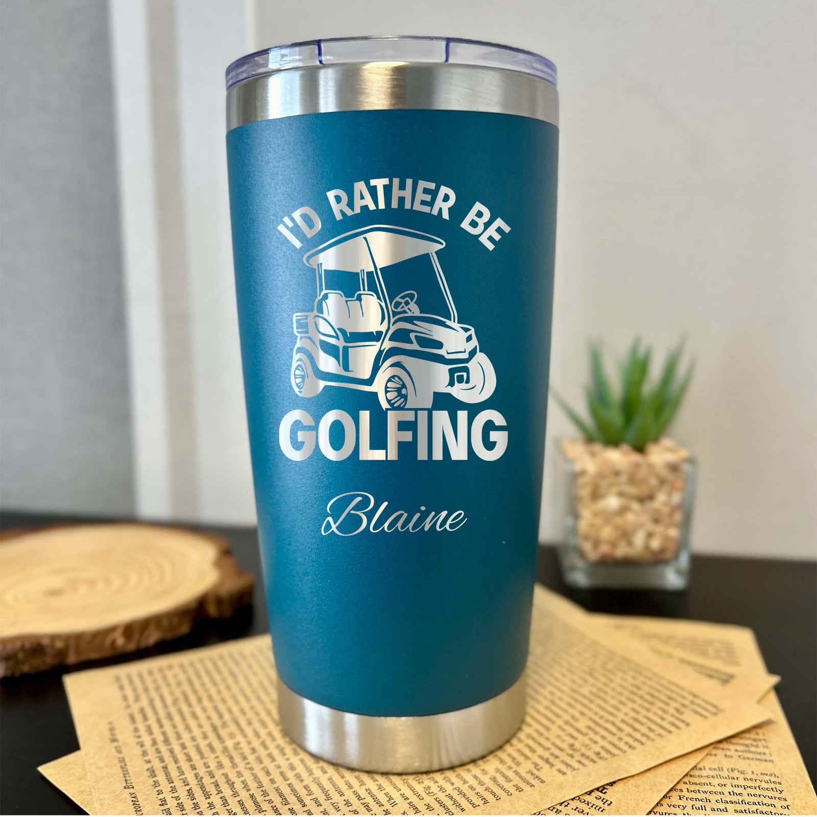 Golfer 20oz Engraved Tumbler – Stainless Steel, Saying #31