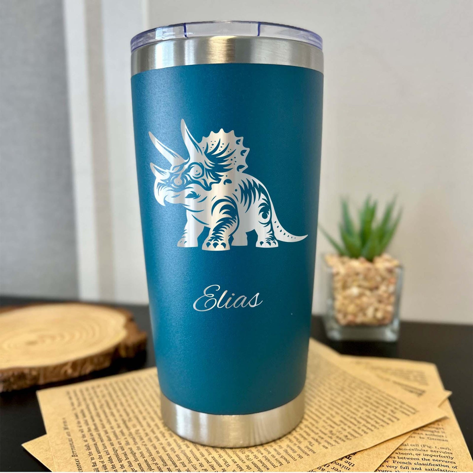 Dinosaur 20oz Engraved Tumbler – Stainless Steel