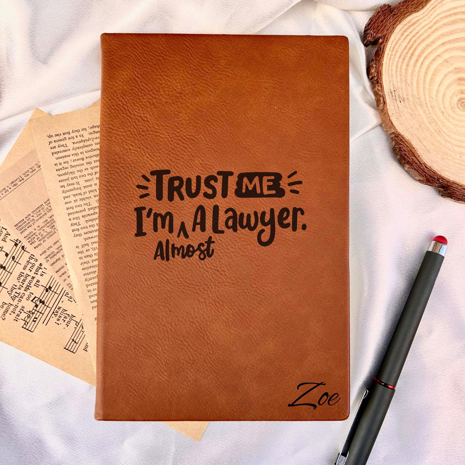 Fun Law Student Journal – Hardcover Soft Leather, Saying #29