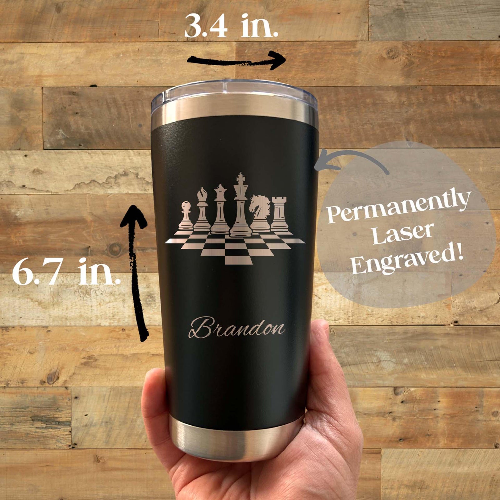 Chess 20oz Engraved Tumbler – Stainless Steel
