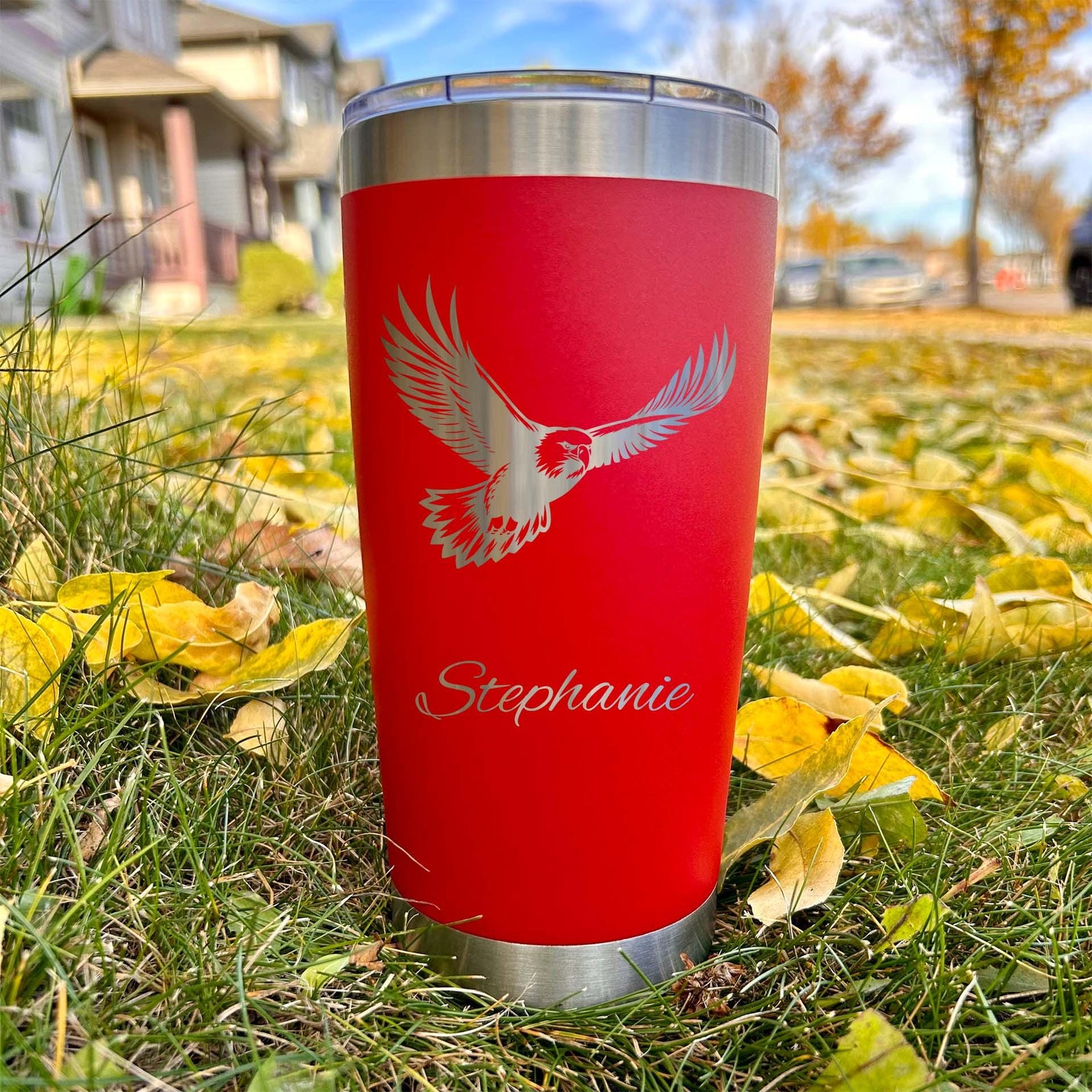 Eagle 20oz Engraved Tumbler – Stainless Steel, Eagle Design #2