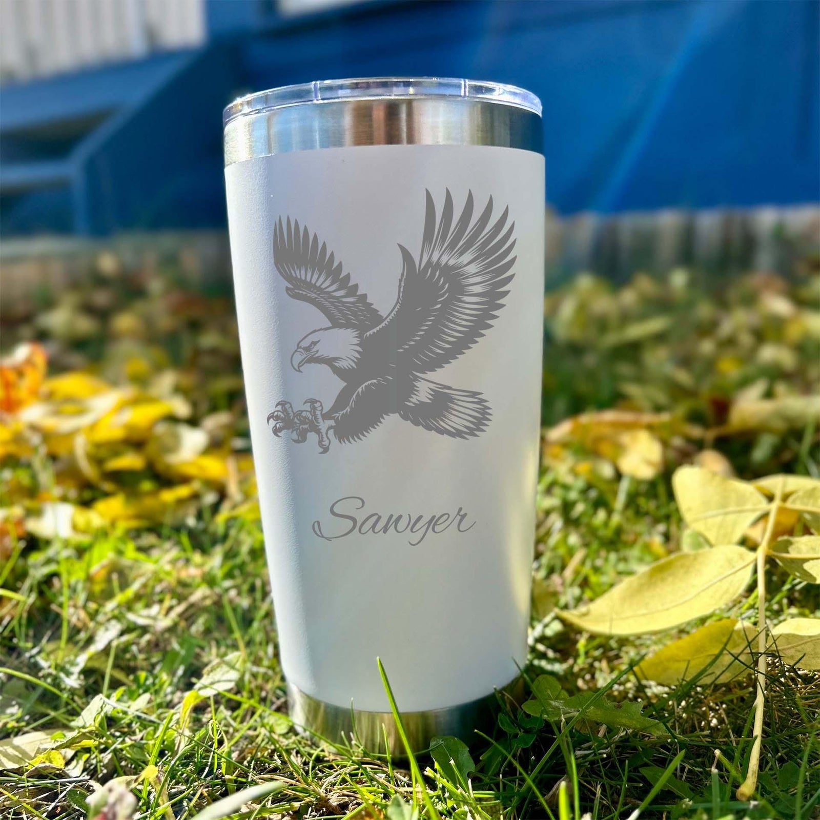 Eagle 20oz Engraved Tumbler – Stainless Steel, Eagle Design #1