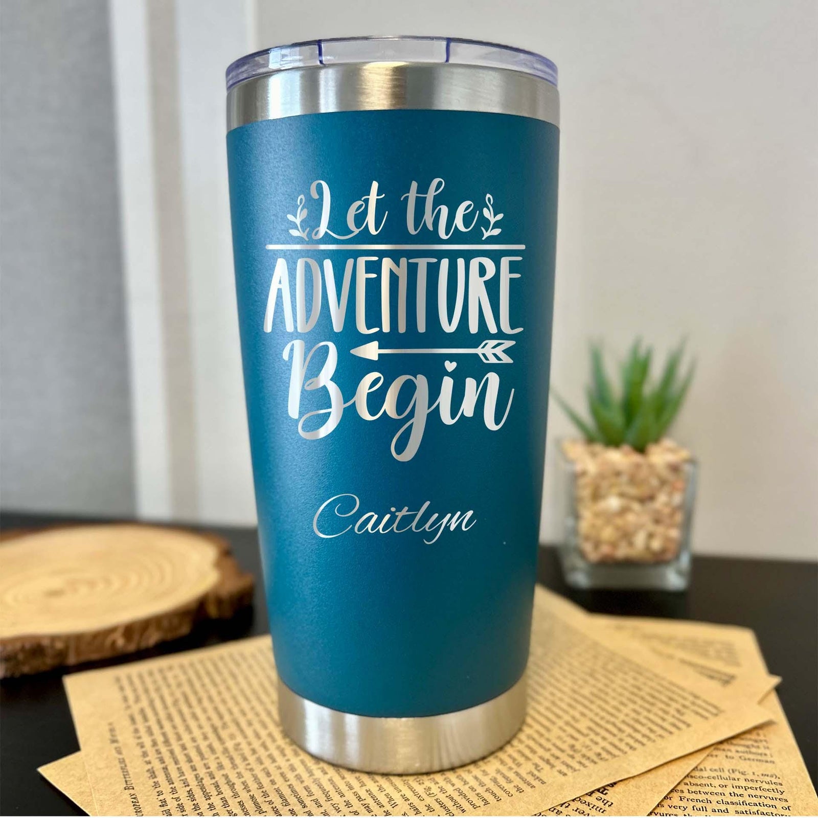 Adventure 20oz Engraved Tumbler – Stainless Steel, Saying #57