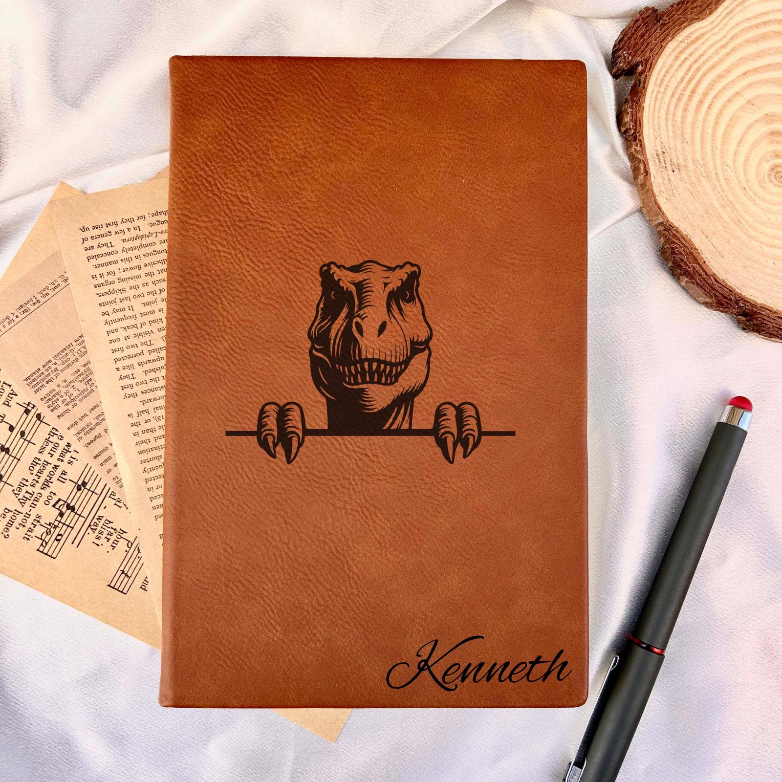 T-Rex Custom Journal – Hardcover Soft Leather, Design #108