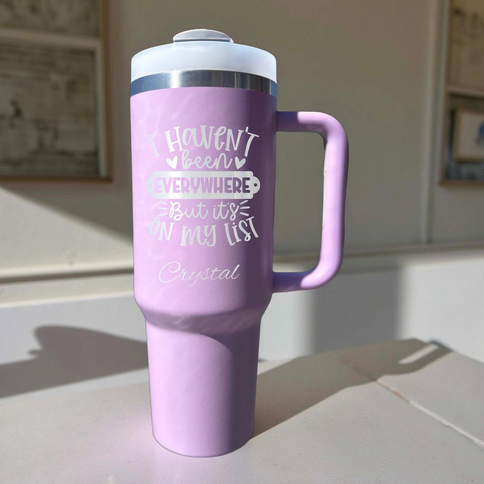 Travel Lover 40oz Engraved Tumbler – Stainless Steel, Saying #58