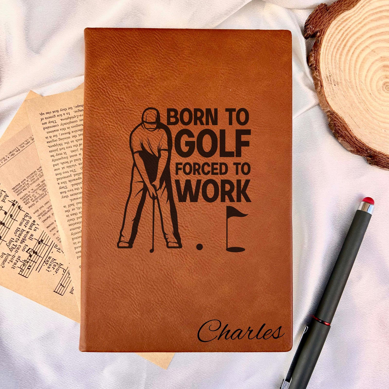 Golf Custom Journal – Hardcover Soft Leather, Saying #30