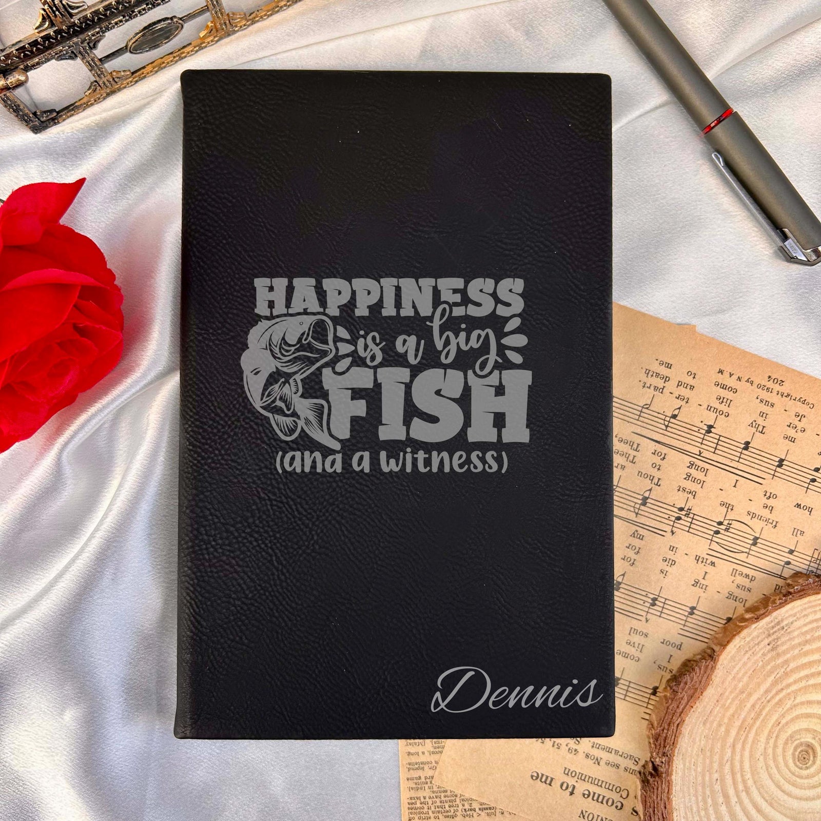 Fishing Custom Journal – Hardcover Soft Leather, Saying #35