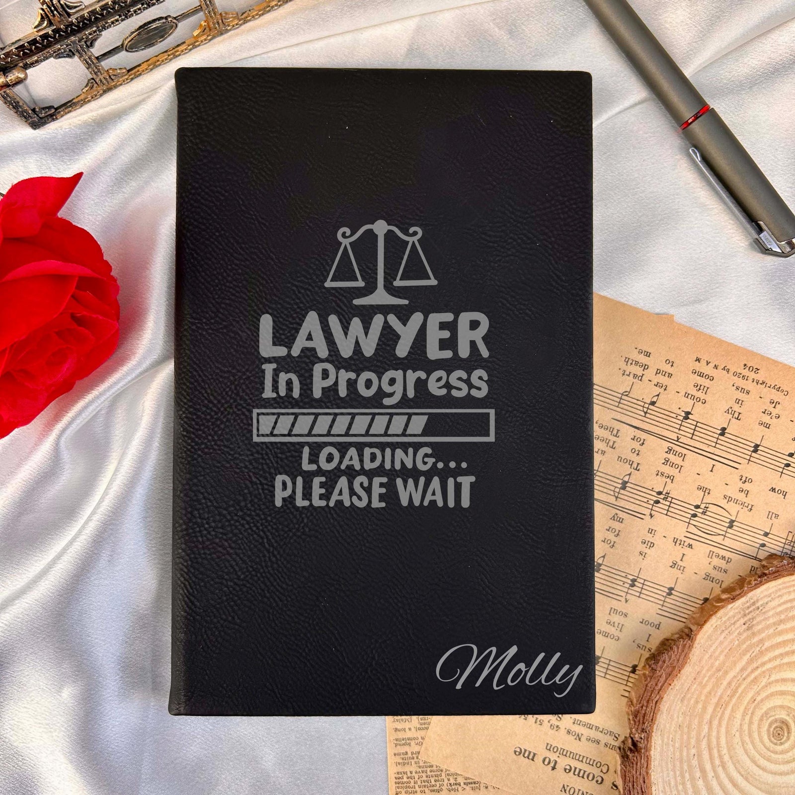Lawyer In Progress Journal – Hardcover Soft Leather, Saying #25