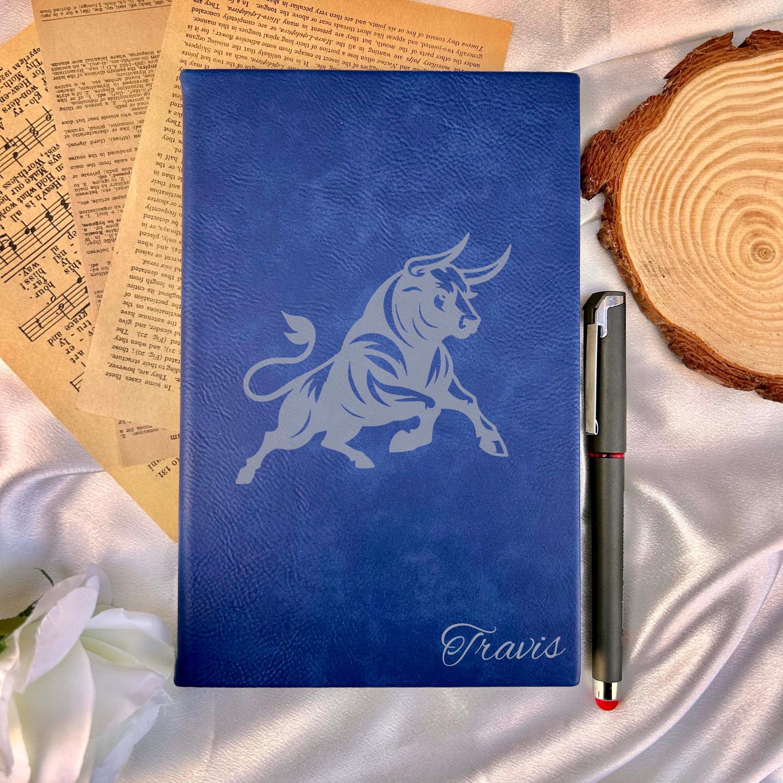 Bull Custom Journal – Hardcover Soft Leather, Design #100
