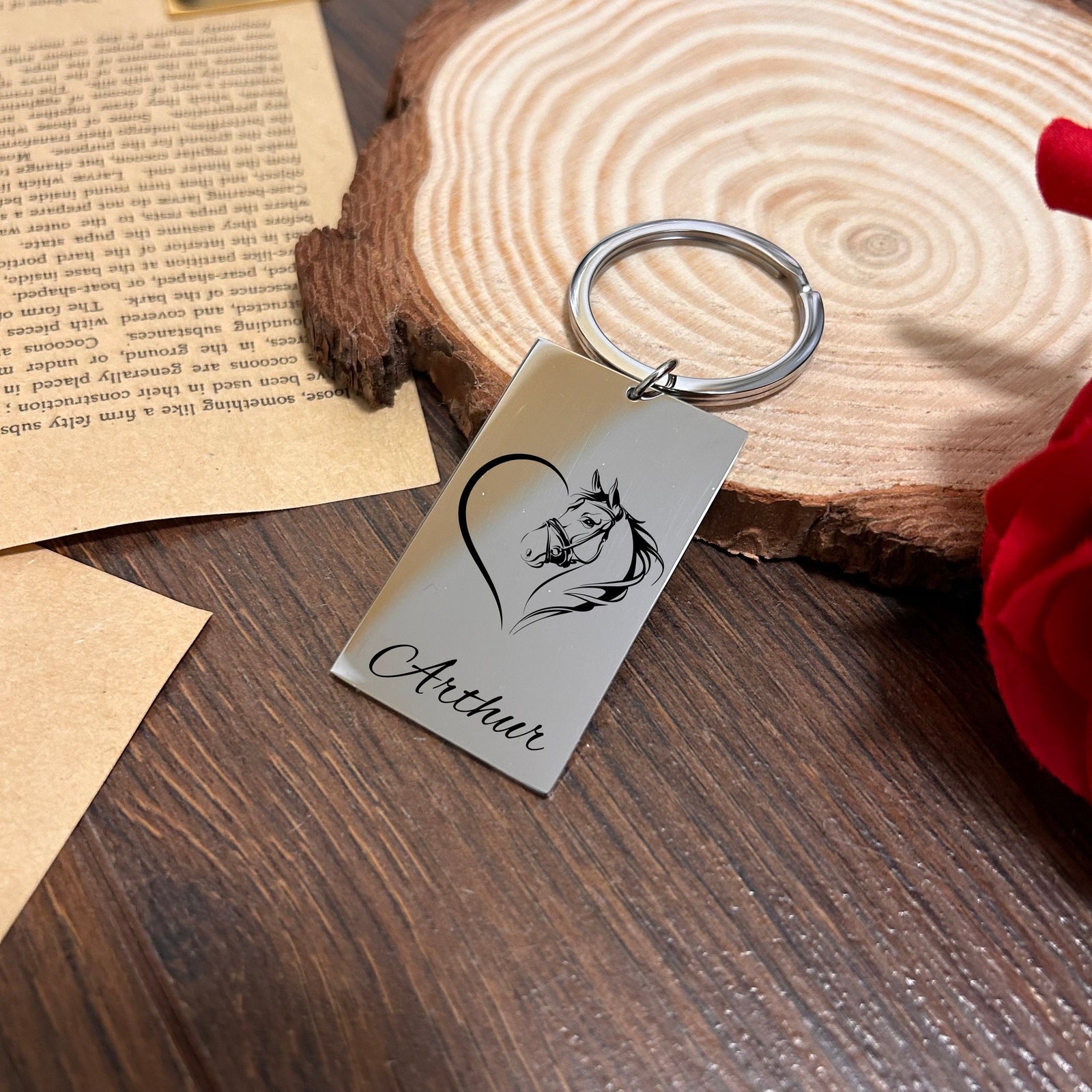 Horse Keychain Stainless Steel