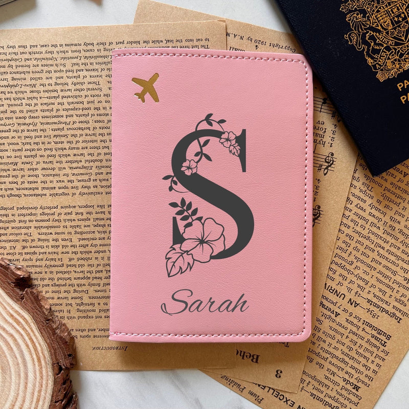 Floral Monogram Passport Cover