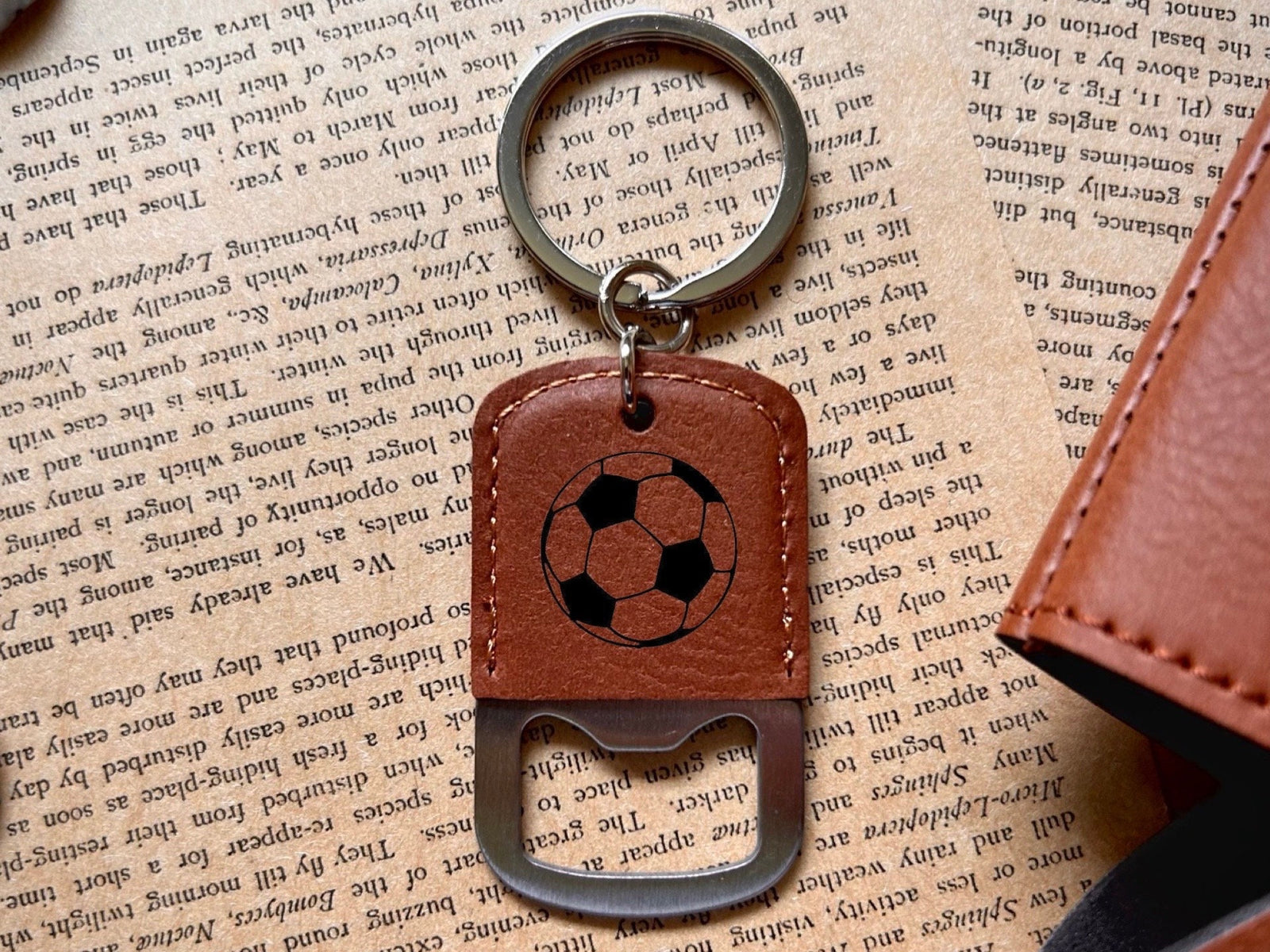 Soccer Leather Bottle Opener
