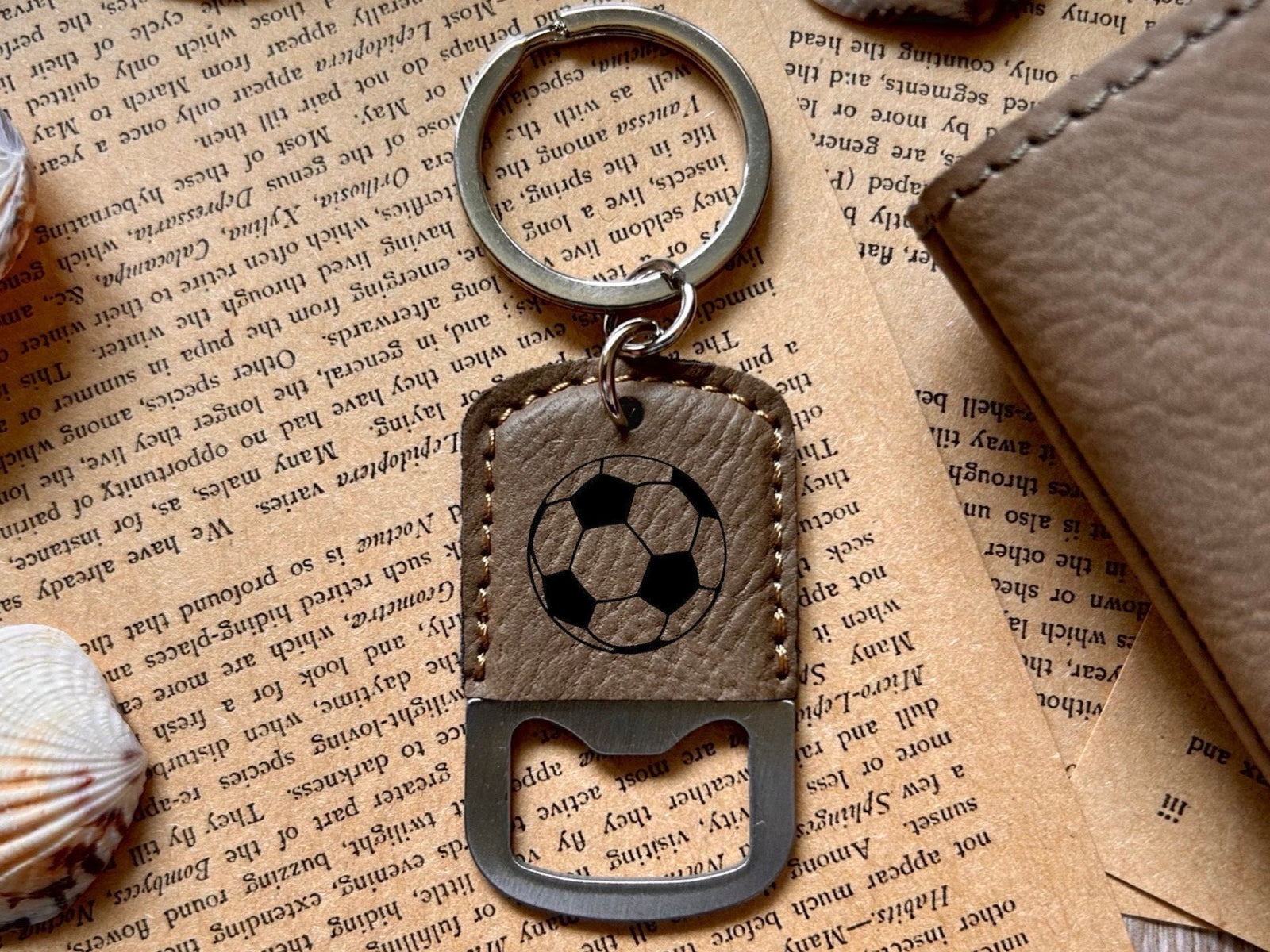 Soccer Leather Bottle Opener
