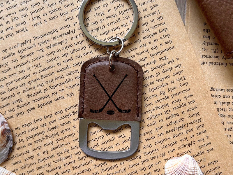 Hockey Leather Bottle Opener