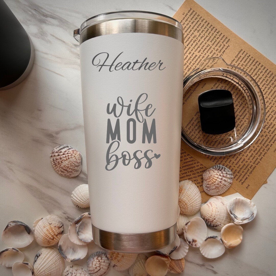 Wife Mom Boss 20oz Engraved Tumbler