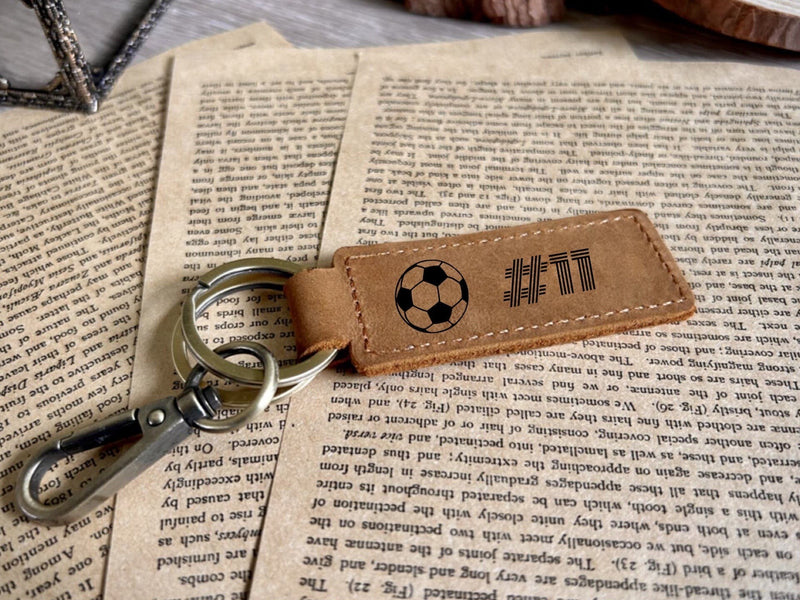 Soccer Leather Keychain
