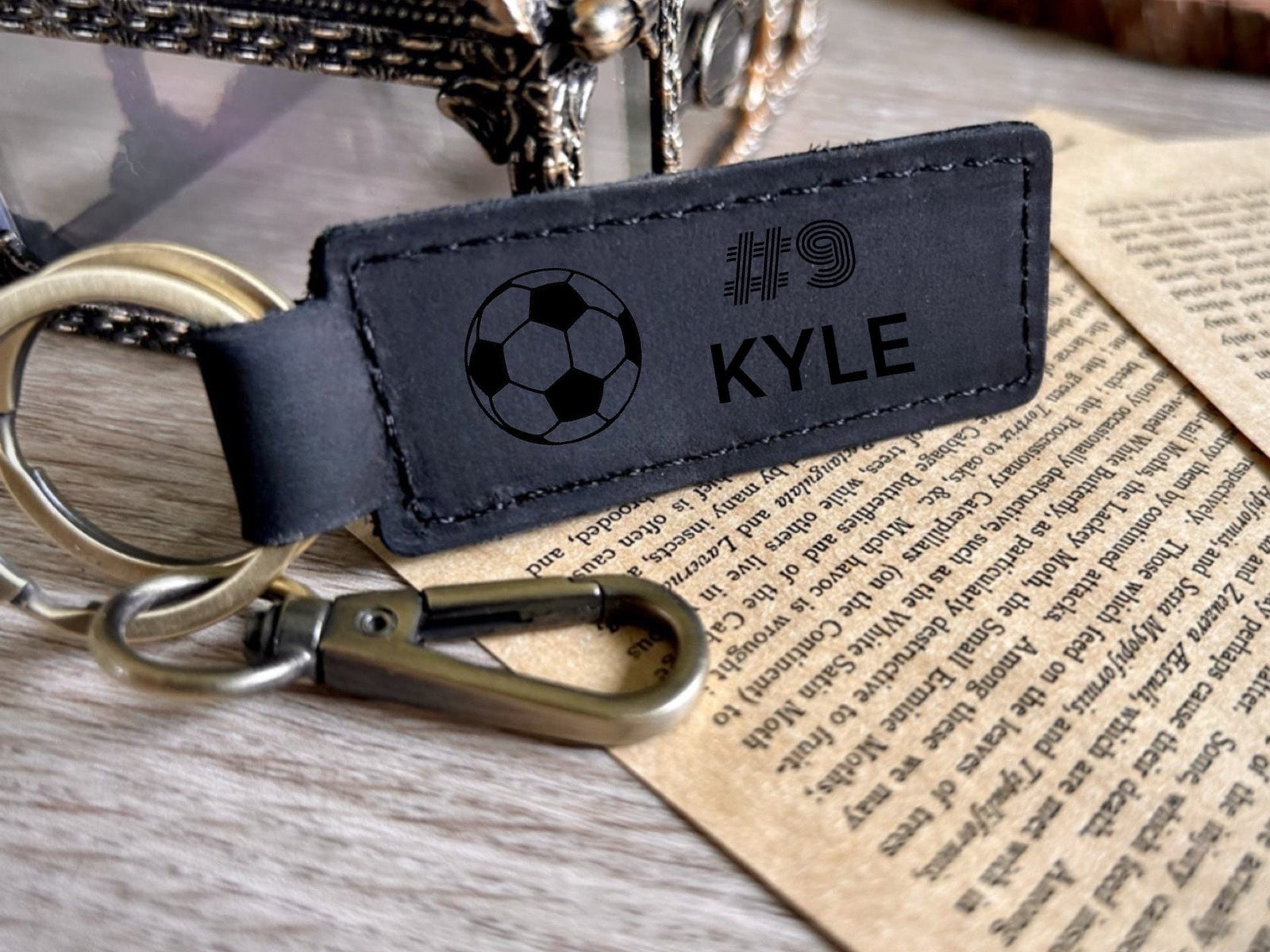 Soccer Leather Keychain