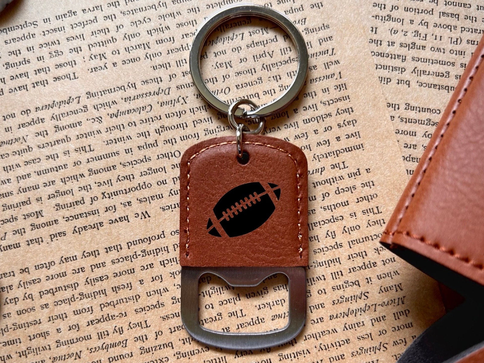 Football Leather Bottle Opener