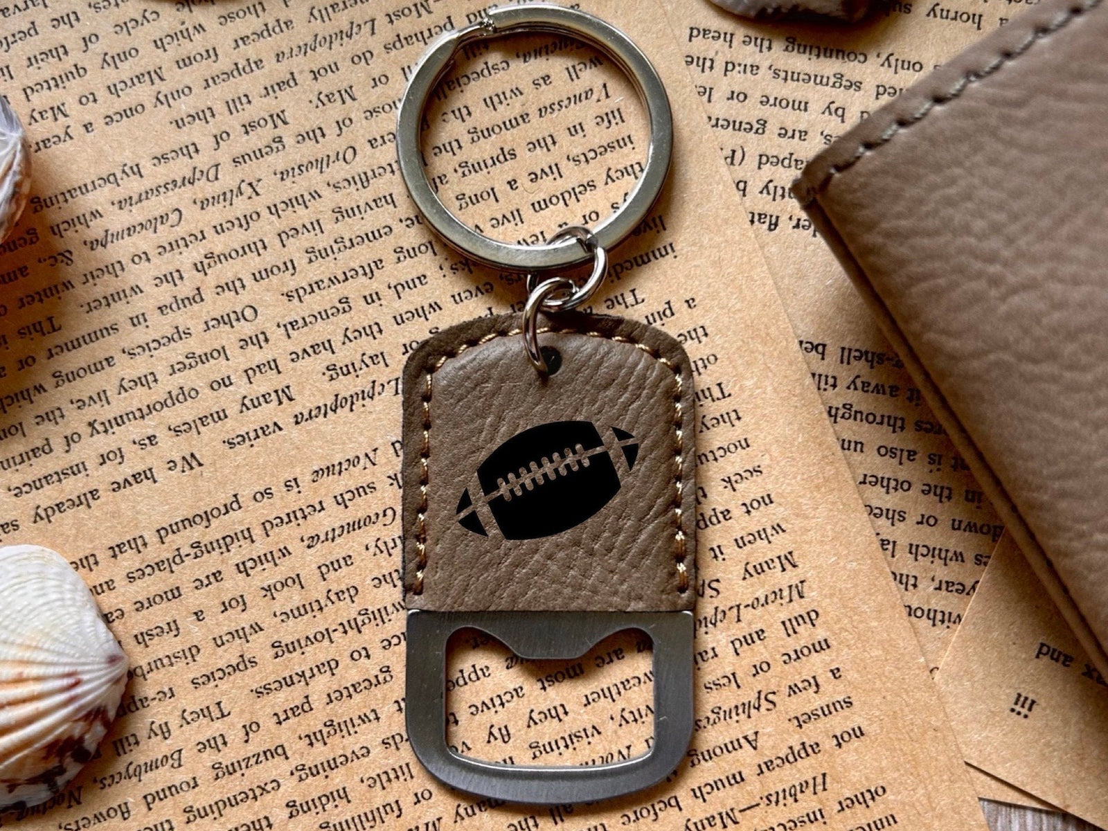 Football Leather Bottle Opener