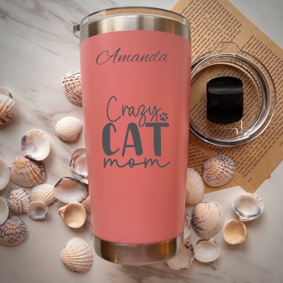 Cat Mom 20oz Engraved Tumbler