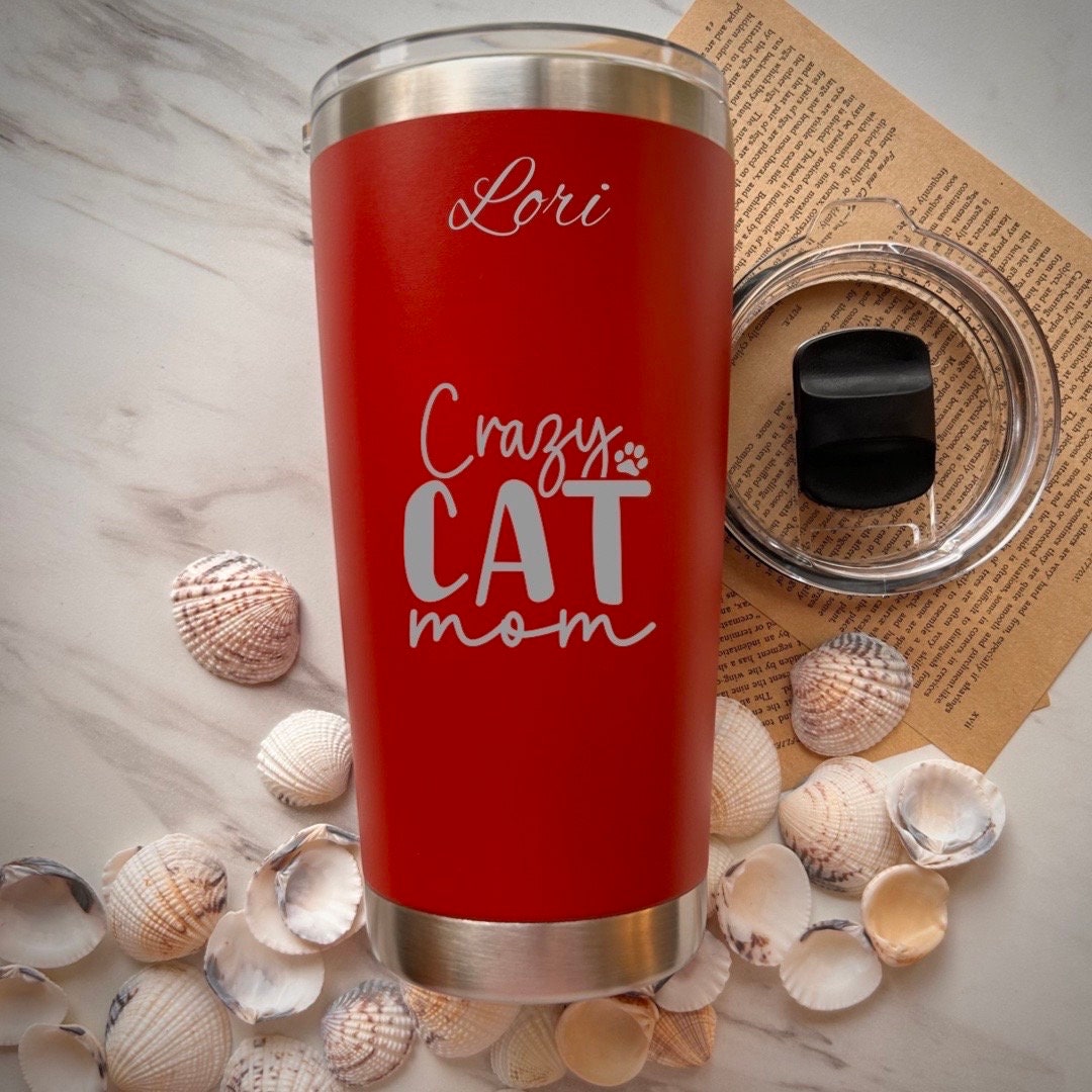 Cat Mom 20oz Engraved Tumbler